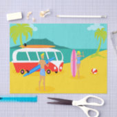 Retro Surfer Couple Tissue Seidenpapier (Handwerk)