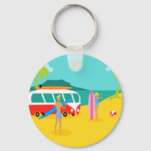 Retro-Surfer-Coupon-Schlüsselanhänger Schlüsselanhänger