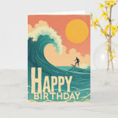 Retro-Surfer-Geburtstagskarte Karte (Gelbe Blume)