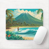 Retro Surfer in Hawaii Mousepad (Mit Mouse)