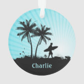 Retro Surfer-Nameverzierung Ornament (Rückseite)