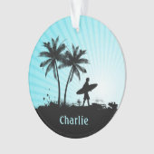 Retro Surfer-Nameverzierung Ornament (Vorderseite)