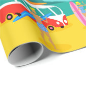 Retro Surfer-Paar-Packpapier Geschenkpapier (Rolleneckpunkt)