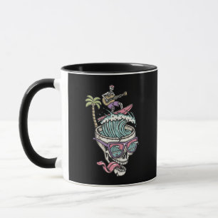 Retro-Surfer-Skelett-Gitarre-Tasse  Tasse