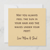 Retro Surfer Sunset Beach Geburtstagkarte Dankeskarte (Rückseite)