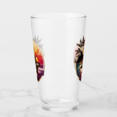 Retro Surfer Sunset Beach Glas (Links)