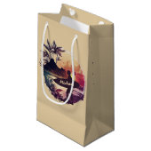 Retro Surfer Sunset Beach Kleine Geschenktüte (Vorderseite Schrägansicht)