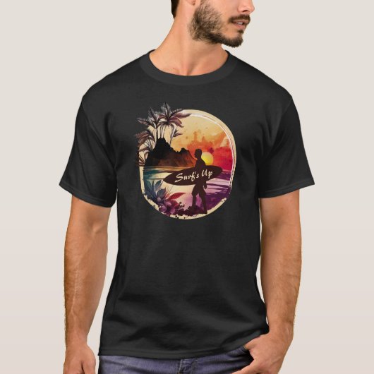 Retro Surfer Sunset Beach Men T-Shirt (Vorderseite)
