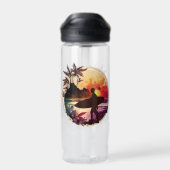 Retro Surfer Sunset Beach Trinkflasche (Rückseite)