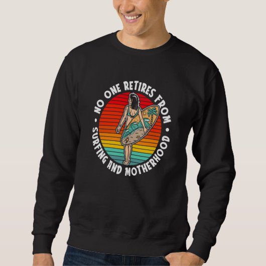 Retro Surfer Surfboard Surfrider Waves  Vintage Su Sweatshirt (Vorderseite)