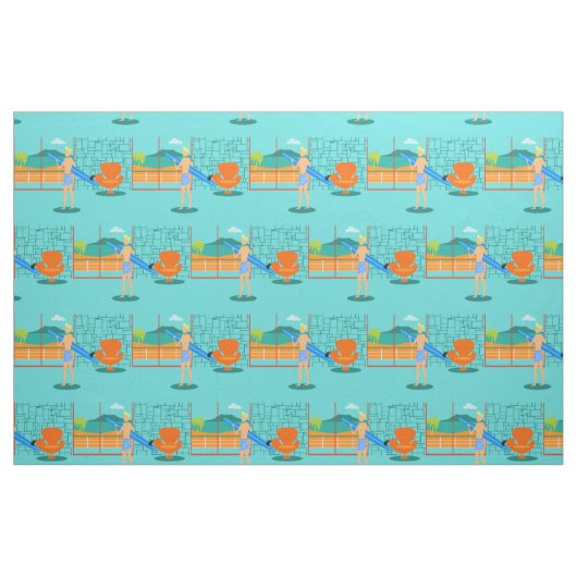 Retro Surfer-Typ-Gewebe Stoff (Yard (91,4 cm))