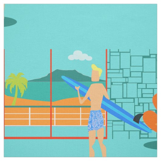Retro Surfer-Typ-Gewebe Stoff (Muster)