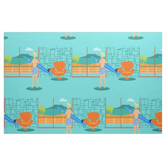 Retro Surfer-Typ-Gewebe Stoff (Fat Quarter (45,7 x 55,9 cm))