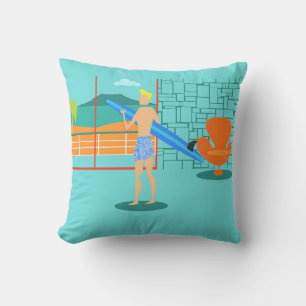 Retro Surfer-Typ-Kissen im Freien Kissen Für Draußen