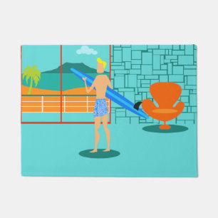 Retro Surfer-Typ-Tür-Matte Fußmatte