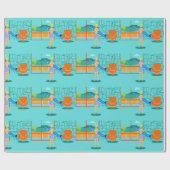 Retro Surfer-Typ-Verpackungs-Papier Geschenkpapier (Flach)