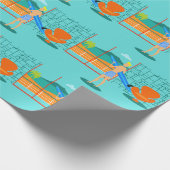 Retro Surfer-Typ-Verpackungs-Papier Geschenkpapier (Ecke)