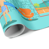 Retro Surfer-Typ-Verpackungs-Papier Geschenkpapier (Rolleneckpunkt)