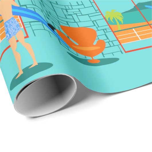 Retro Surfer-Typ-Verpackungs-Papier Geschenkpapier (Rolleneckpunkt)