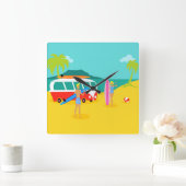 Retro-Surfer-Uhr - Acrylwand Quadratische Wanduhr (Zuhause)
