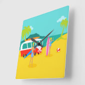 Retro-Surfer-Uhr - Acrylwand Quadratische Wanduhr (Winkel)