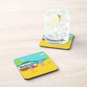 Retro-Surfer-Untersetzer aus Hartkunststoff Getränkeuntersetzer (Rechte Seite)
