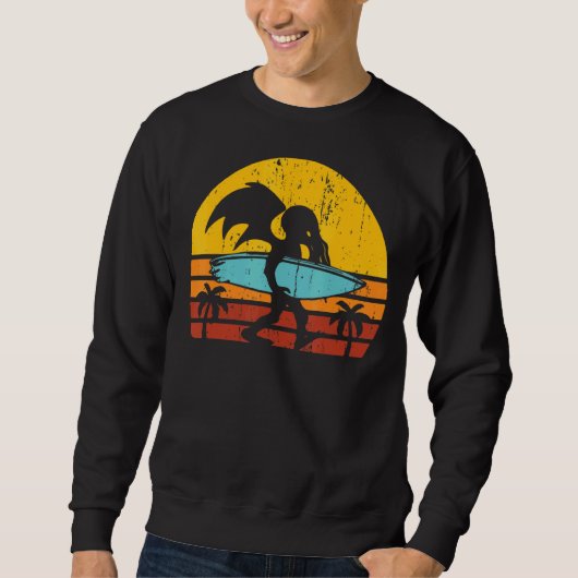 Retro Surfer Vintag Wave Surfstrand Sweatshirt (Vorderseite)