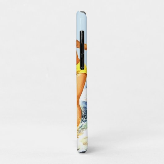 Retro Surfer Waves Summer Blue Monogram Case-Mate iPhone Hülle (Hinten/Links)