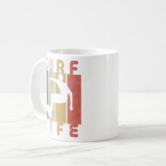 Retro-Surfgeschenk Kaffeetasse (Vorderseite Links)