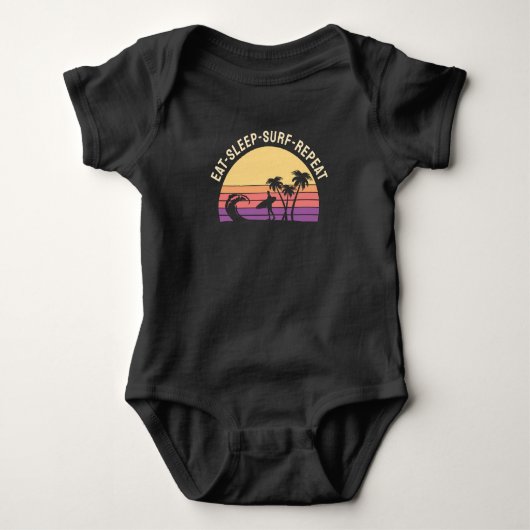 Retro Surfing Baby Strampler (Vorderseite)