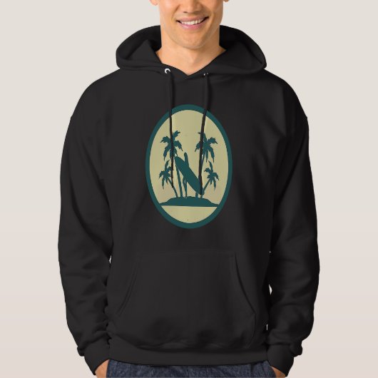 Retro Surfing Beach Vintage Summer Sport Hoodie (Vorderseite)