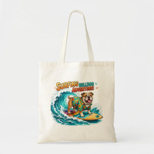 Retro-Surfing-Bulldog-Abenteuer - Vintage-Strand  Tragetasche