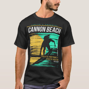 Retro Surfing Cannon Beach Oregon Vintag Surfer B T-Shirt