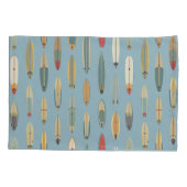 Retro Surfing Dog -Reversible Surfboard Print Blue Kissenbezug (Rückseite)