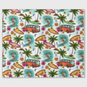 Retro Surfing Geschenkpapier (Flach)