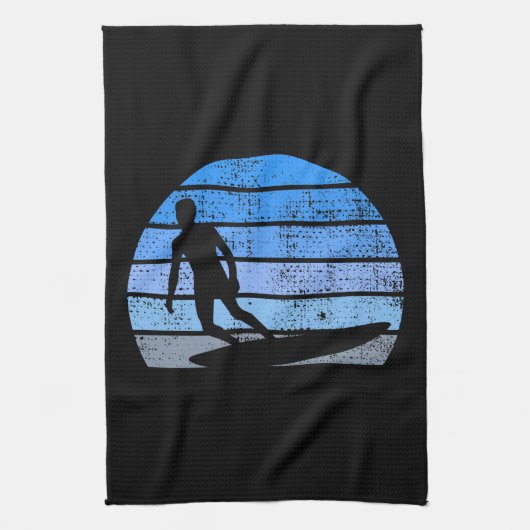 Retro Surfing Geschirrtuch (Vertikal)
