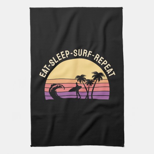 Retro Surfing Geschirrtuch (Vertikal)