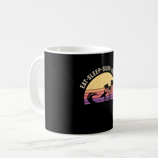 Retro Surfing Kaffeetasse (Vorderseite Links)