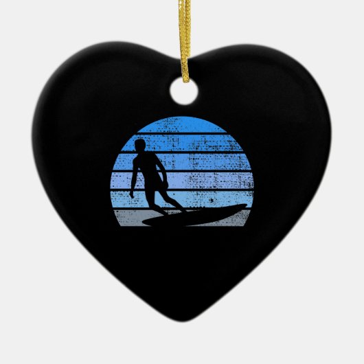 Retro Surfing Keramik Ornament (Vorne)