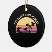 Retro Surfing Keramik Ornament (Links)