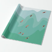 Retro Surfing Ocean Minimalistisch Coastal Geschenkpapier (Ungerollt)