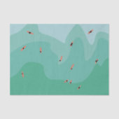 Retro Surfing Ocean Minimalistisch Coastal Seidenpapier (Vorderseite)