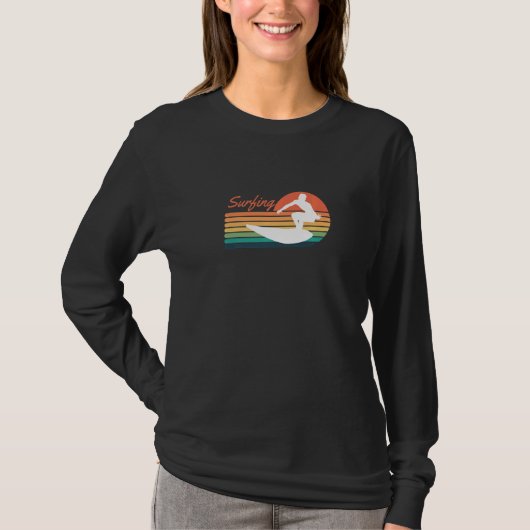Retro Surfing Surfer Premium T-Shirt (Vorderseite)