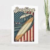 Retro Surfing USA Flag Karte (Rückseite)