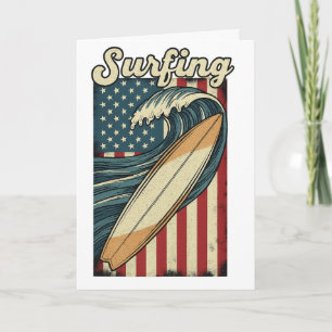 Retro-Surfing-USA-Flagge Karte