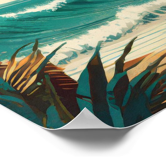 Retro-Surfposter Poster (Ecke)