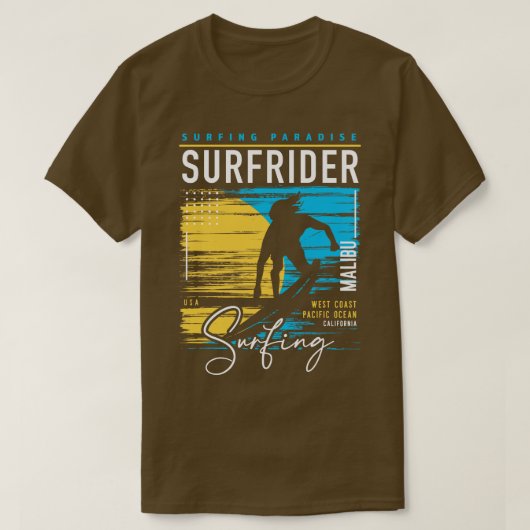 Retro Surfrider Beach Malibu Surfer Parad T-Shirt (Design vorne)