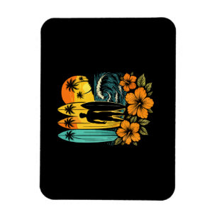 Retro-Surfstrand Sonnenuntergang Tropisch Magnet