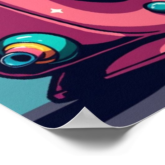 Retro Surrealismus - Pop Art Cosmic Camera Poster (Ecke)