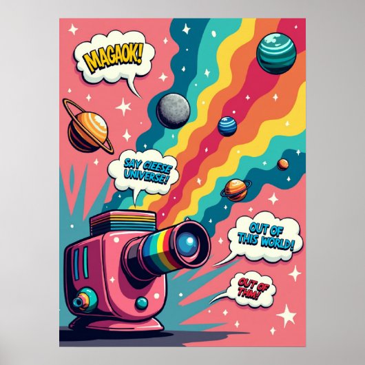 Retro Surrealismus - Pop Art Cosmic Camera Poster (Vorne)
